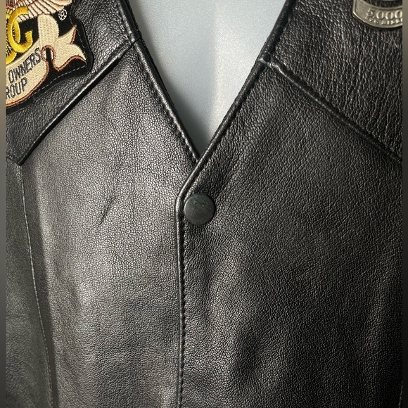 Vintage IK Black Leather Harley-Davidson Motorcycle Vest Pins/Patches 2X - Picture 7 of 16